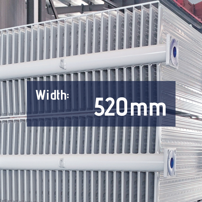 PARAMETERS OF 520MM PLATE TYPE RADIATOR